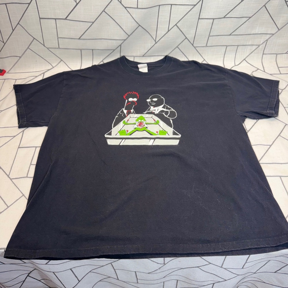 Hanes T-Shirt 2XL Black Beaker Bunsen Honeydew Frog Dissection Graphic Tee
